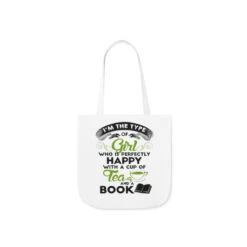 A Cup Of Tea And A Book Canvas Tote Bag - Vintage Style