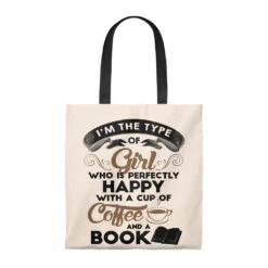 A Cup Of Coffee And A Book Canvas Tote Bag - Vintage Style -Home Fashion Store e399fe67fac73535102aafd3e8897e87