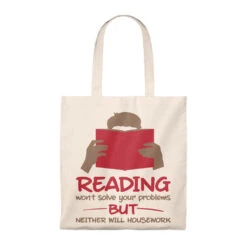 Reading Won't Solve Your Problems Canvas Tote Bag - Vintage Style -Home Fashion Store e9c12303dfc324fed9b5f6b4b6a991b6