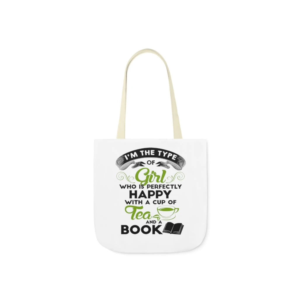 A Cup Of Tea And A Book Canvas Tote Bag - Vintage Style 7 A Cup Of Tea And A Book Canvas Tote Bag - Vintage Style - Image 5