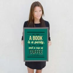 Me & A Book Is A Party ... 7 Me & A Book Is A Party ... -Home Fashion Store framed 13 2