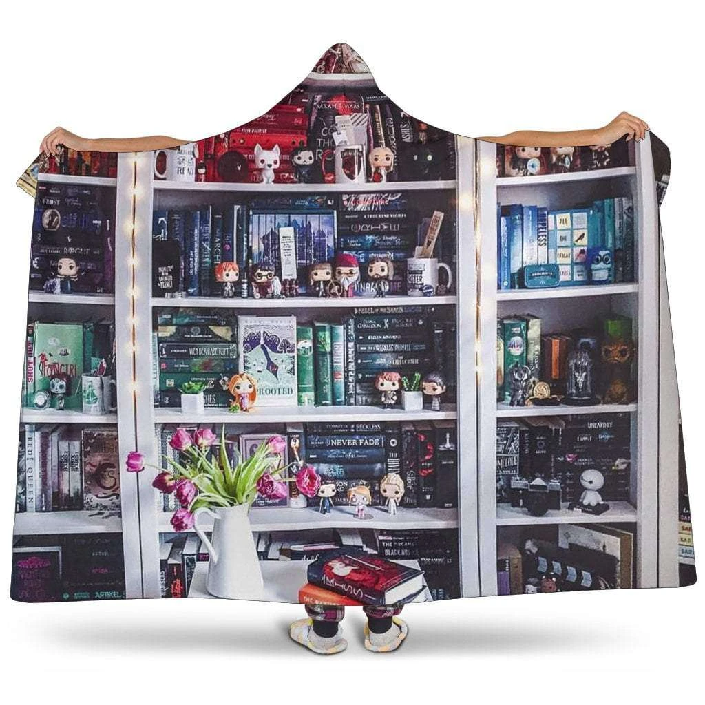 Book Shelf Hooded Blanket