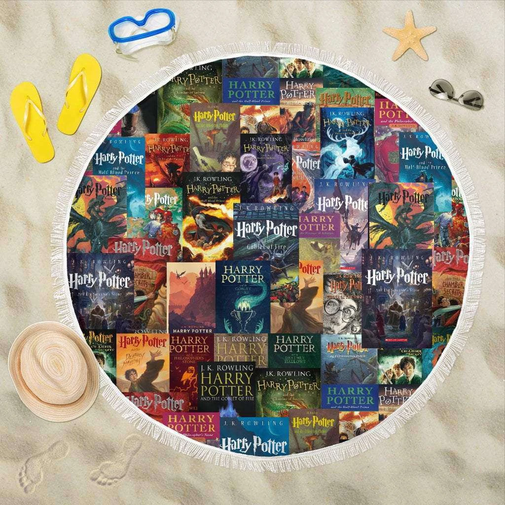 HP Book Covers Round Beach Blanket 3 HP Book Covers Round Beach Blanket