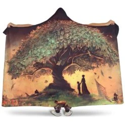 Book Tree Hooded Blanket
