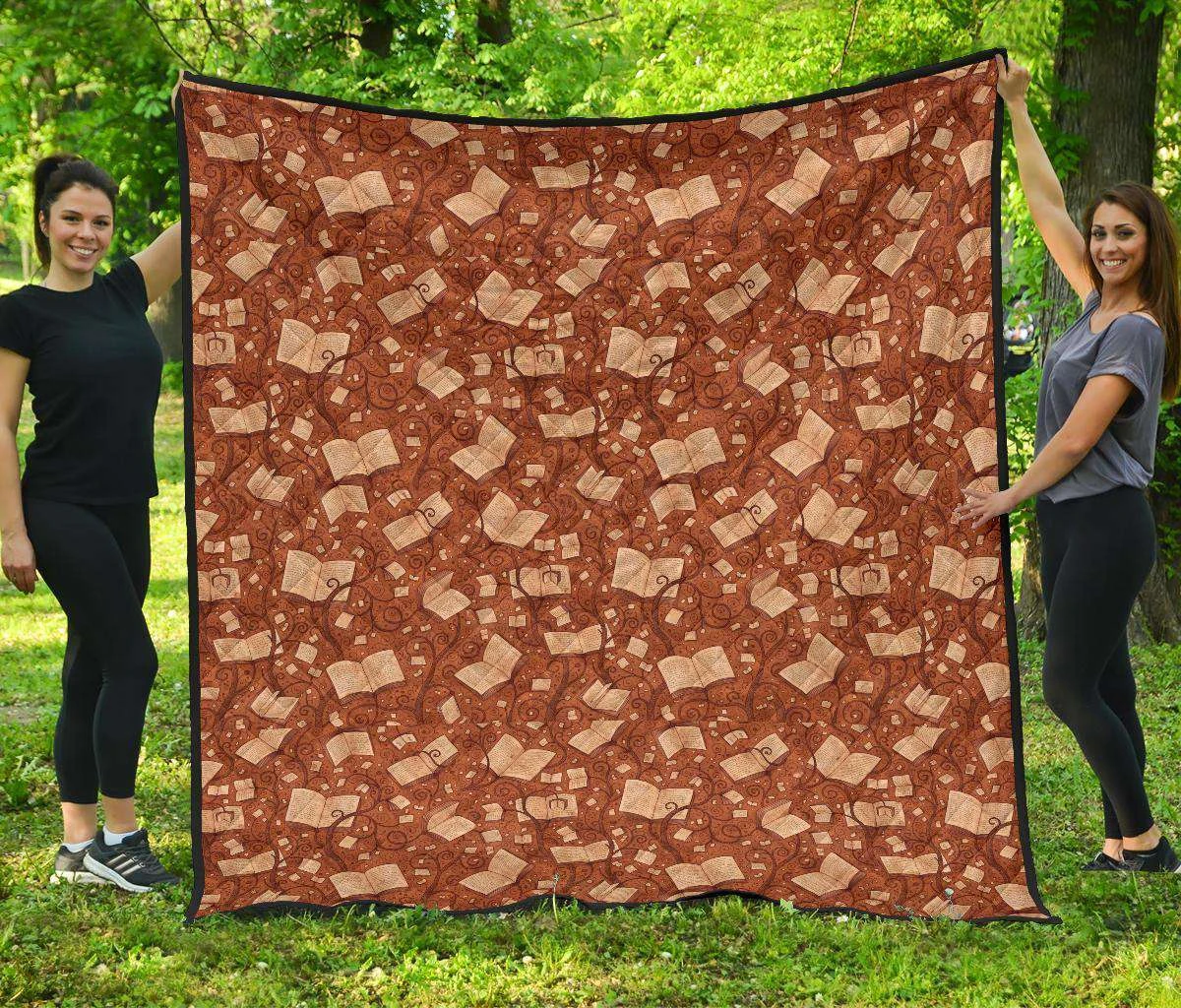 Brown Bookish Pattern Quilt 3 Brown Bookish Pattern Quilt