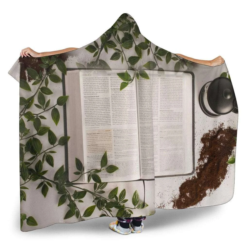 Open Book And Coffee Hooded Blanket 4 Open Book And Coffee Hooded Blanket - Image 2