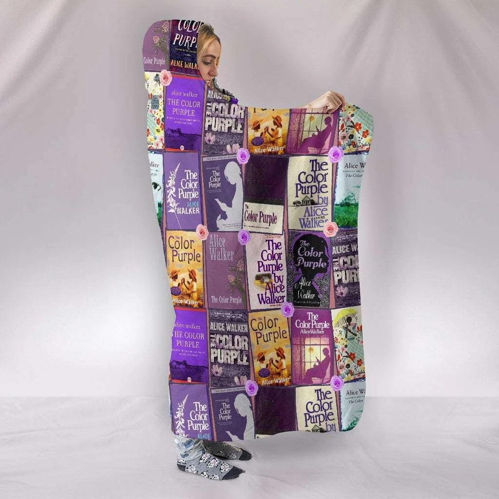 The Color Purple Book Covers Hooded Blanket 4 The Color Purple Book Covers Hooded Blanket - Image 2