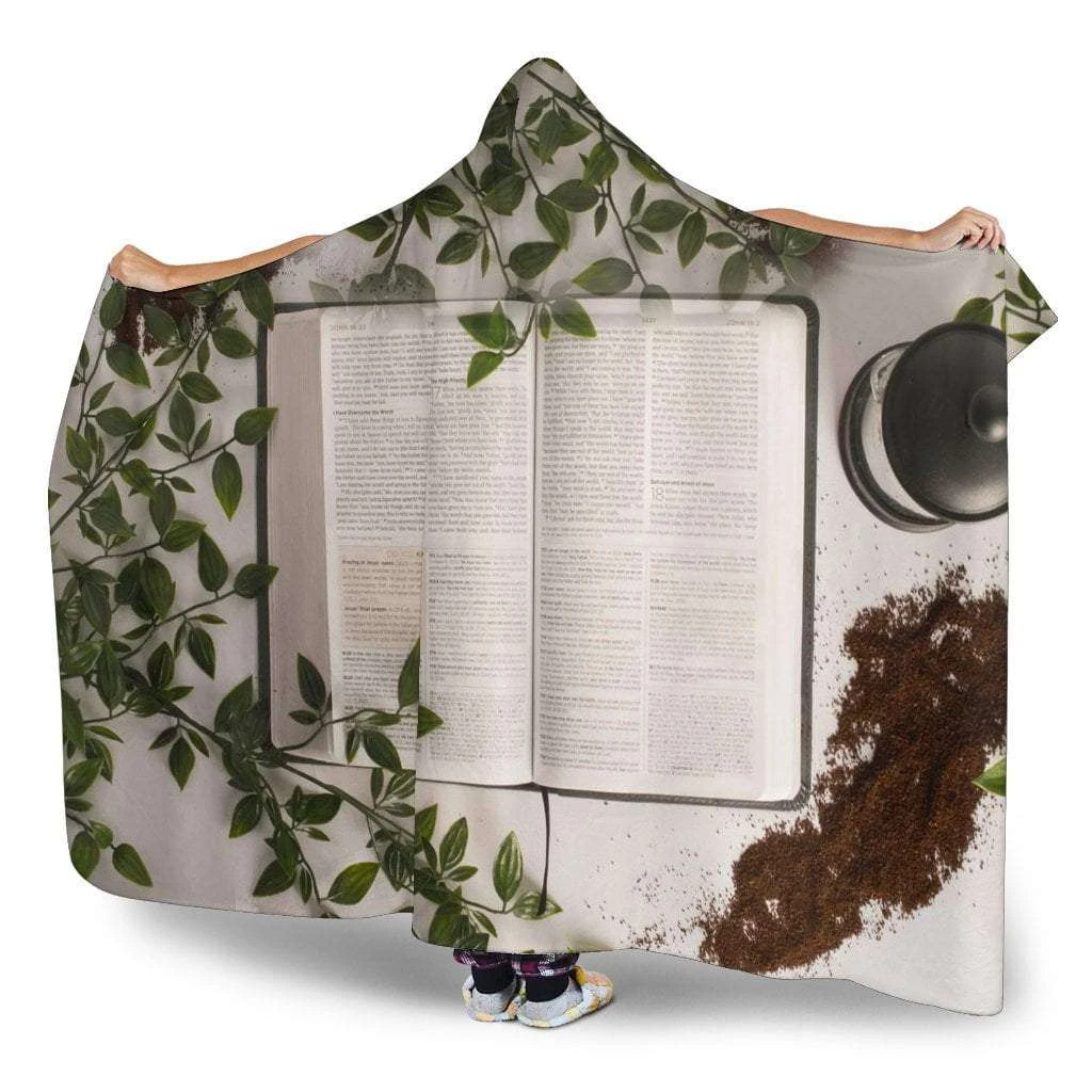 Open Book And Coffee Hooded Blanket 5 Open Book And Coffee Hooded Blanket - Image 3