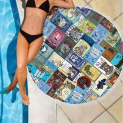 Alice In Wonderland Book Cover Round Beach Blanket -Home Fashion Store front 3 3bdba26f 11fb 4d7e ae62 57fc9c9bc7d9