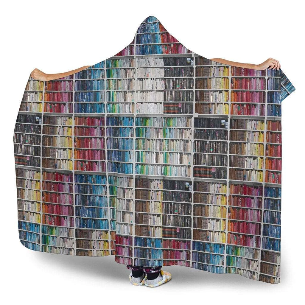 Bookshelf Pattern Hooded Blanket 5 Bookshelf Pattern Hooded Blanket - Image 3