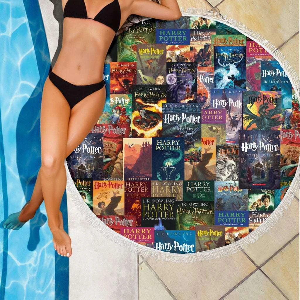 HP Book Covers Round Beach Blanket 5 HP Book Covers Round Beach Blanket - Image 3