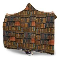 Brown Bookshelf Pattern Hooded Blanket -Home Fashion Store front 3 83cd7d27 2893 4be2 8fae cb5ca4bb28fe