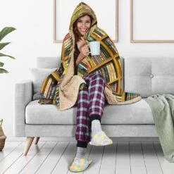Bookshelf Pattern Hooded Blanket -Home Fashion Store front 5 4bcb6231 6d58 4337 a62e 61c20127c364