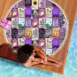 The Color Purple Book Covers Round Beach Blanket -Home Fashion Store front 5 7f623fbd 2f97 4b8f 99e3 383d3b7a3b46