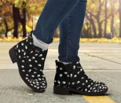 Black Bookish Pattern Fashion Boots -Home Fashion Store front 6 7a552767 9d6e 49bd a327 4087172fba7e