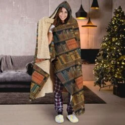 Brown Bookshelf Pattern Hooded Blanket -Home Fashion Store front 6 c8374c57 15fe 400a 9998 57f9a4a96a4c