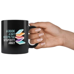 "A Book A Day"11oz Black Mug -Home Fashion Store fsof11edmq2e0hqsva7oc4lu