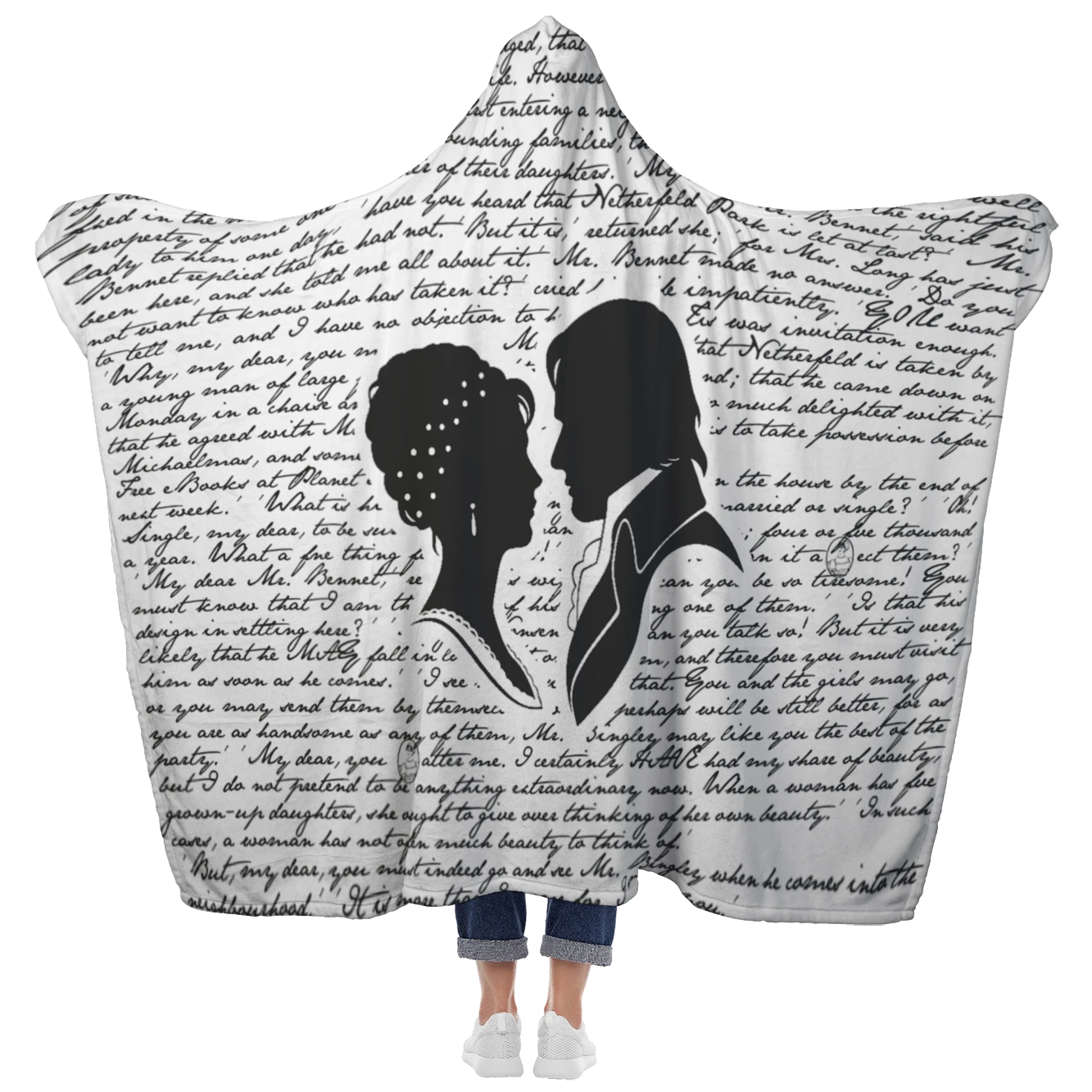 Pride And Prejudice Book Page Hooded Blanket 5 Pride And Prejudice Book Page Hooded Blanket - Image 3