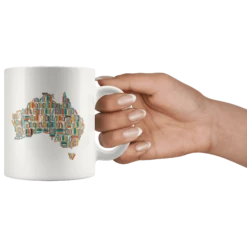 "Australia Bookish Map"11oz White Mug -Home Fashion Store ihe5egal42z49371f65ft98l