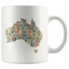 "Australia Bookish Map"11oz White Mug