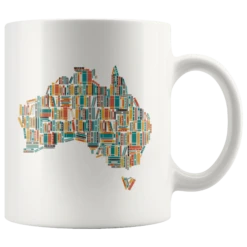 "Australia Bookish Map"11oz White Mug
