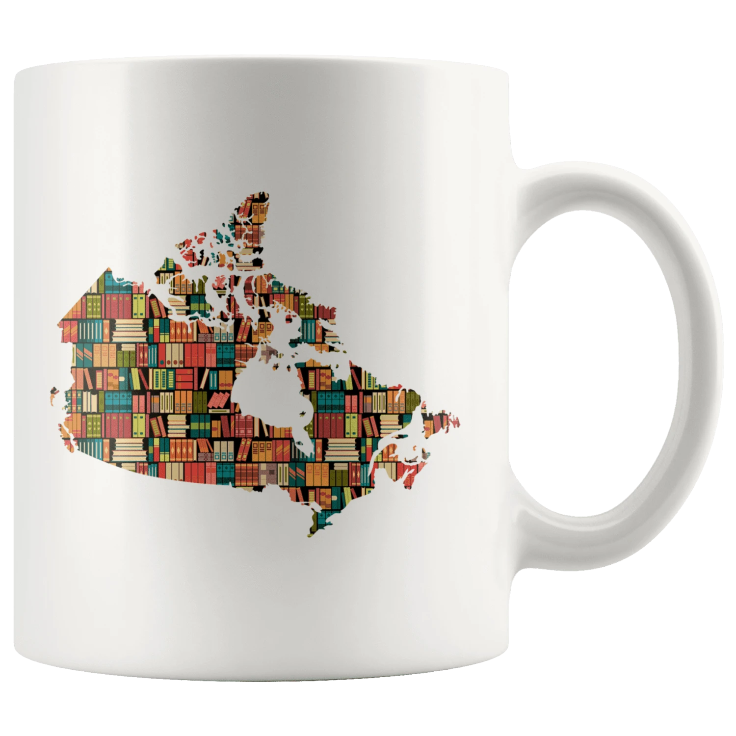 "Canada Bookish Map"11oz White Mug 3 "Canada Bookish Map"11oz White Mug
