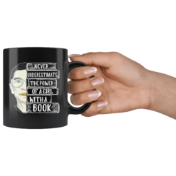 Ruth Bader "A Girl With A Book"11oz Black Mug -Home Fashion Store nughlazmsuac4e5u5eko2zl7