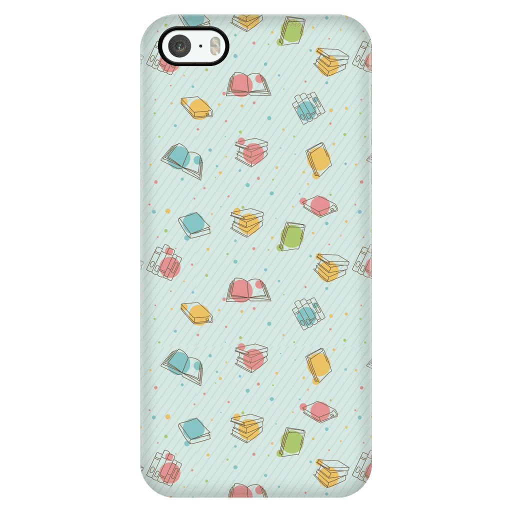 Colorful Bookish Pattern Phone Case Green 7 Colorful Bookish Pattern Phone Case Green - Image 5