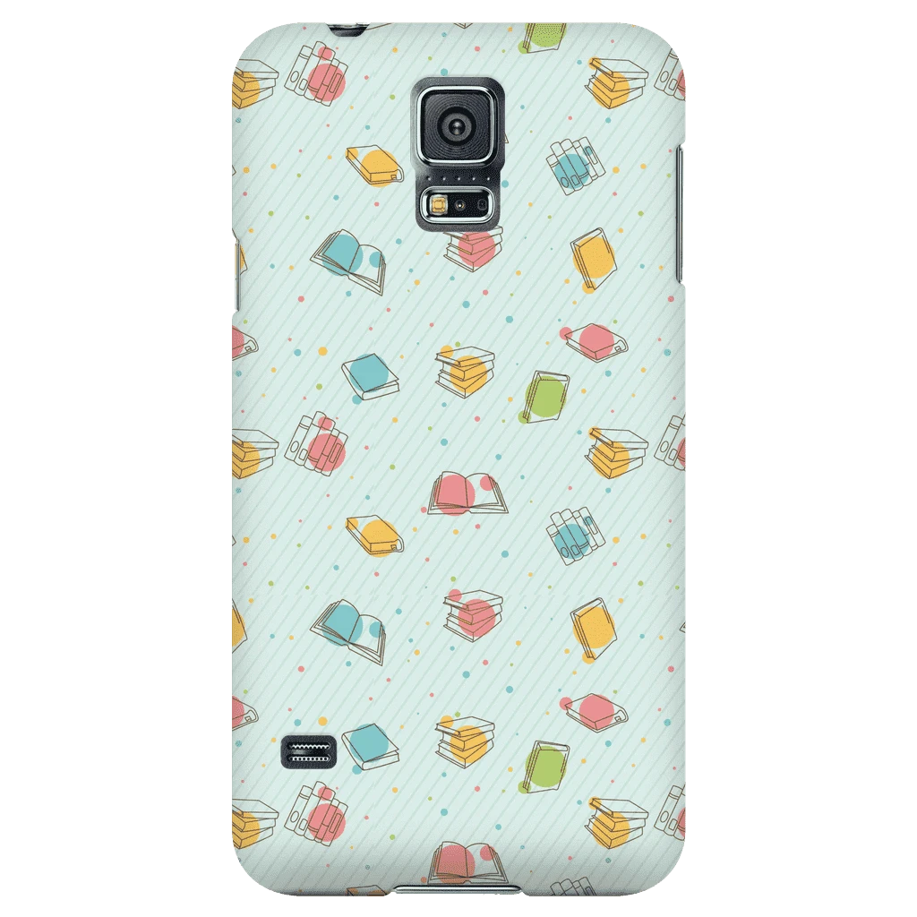 Colorful Bookish Pattern Phone Case Green 3 Colorful Bookish Pattern Phone Case Green