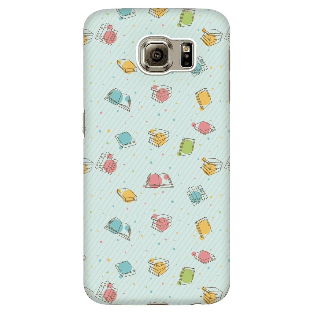 Colorful Bookish Pattern Phone Case Green 4 Colorful Bookish Pattern Phone Case Green - Image 2