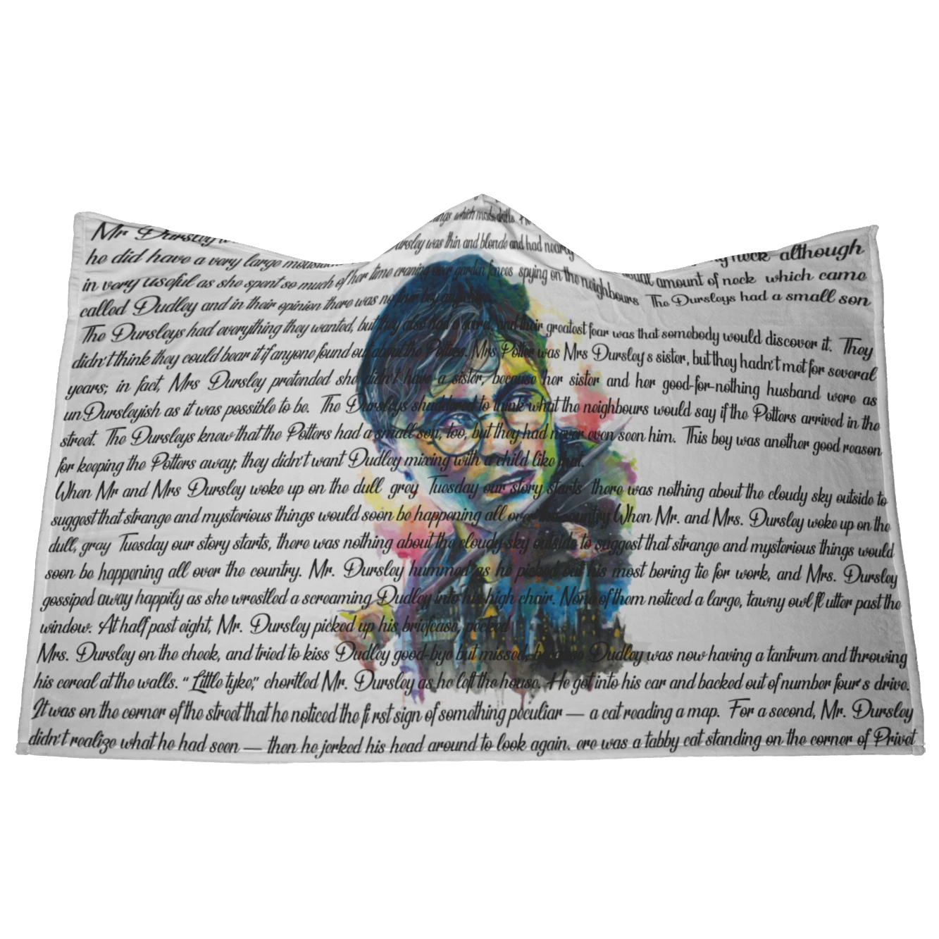 HP Book Page White Hooded Blankets 3 HP Book Page White Hooded Blankets