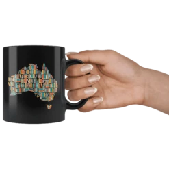 "Australia Bookish Map"11oz Black Mug 8 "Australia Bookish Map"11oz Black Mug -Home Fashion Store ssn80l41clvlm5dqca15l77s