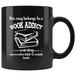 "Book Addict"11oz Black Mug