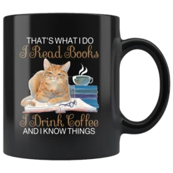 "I Read Books,I Drink Coffee"11oz Black Mug