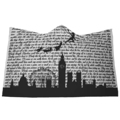 Peter Pan Book Page Hooded Blanket
