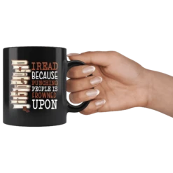 "I Read"11oz Black Mug -Home Fashion Store zjtw8w6qlwf1fcb78xv3l0az